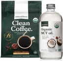 Natural Force Organic Dark Roast Clean Coffee + Organic MCT Oil Bundle - 100% Czysty MCTs Kokosowy & Mold & Mycotoxin Free Coffee - Non-GMO, Keto, Paleo i Vegan - 12 Oz i 16 Oz
