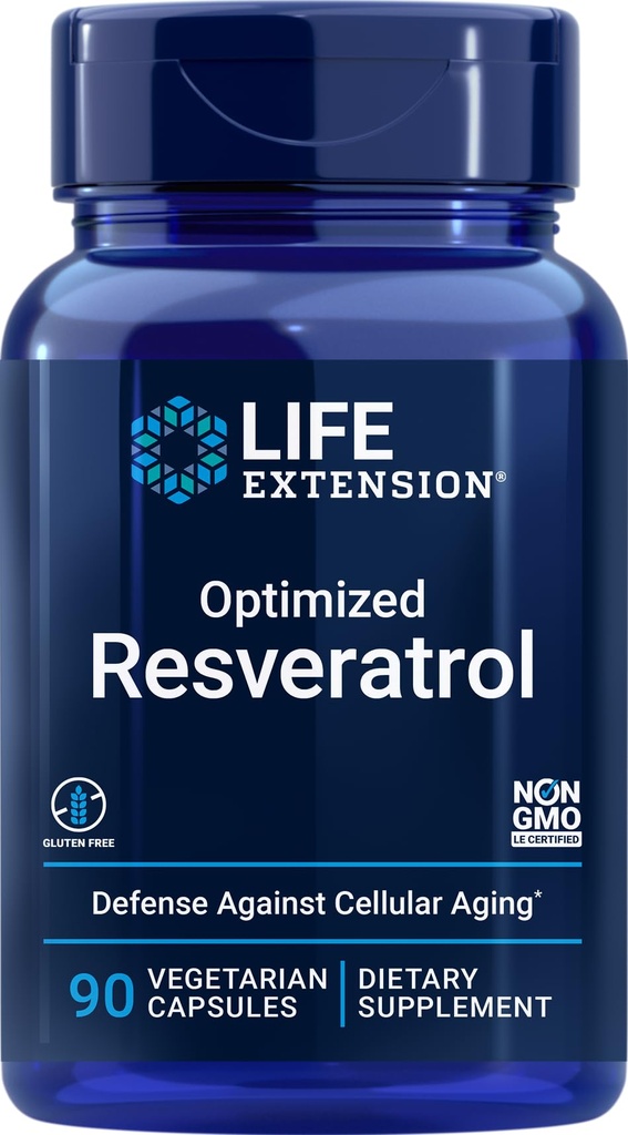 Life Extension Zoptymalizowany resweratrol, 90 Kapsułki wegetariańskie