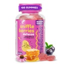 Squiggles Sniffle Berries Gummies Elderberry z Bee Propolis & Echinacea, Dzieci immunologiczne Booster, Gummies dla zdrowia Propolis, Toddler Vitamin dla immunologicznego wsparcia, Smaczne Chewy Gummy (100 Hrabia)