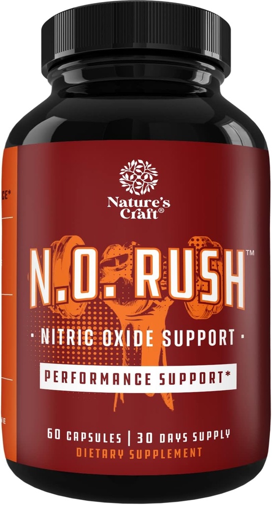 Pigułki wsparcia tlenku azotu - Natural Workout Supplement & Exercise Enhancer - Boost Energy Recovery Muscle Builder - Pure L- Arginine & L- Citruline Amino Acid Kapsułki - przez Nations Craft