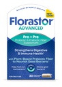 Florastor Advanced Pro + Pre Daily Probiotic and Prebiotic Supplement for Women and Men, Wzmacnia dobre bakterie, Saccharomyces Boulardii CNCM I- 745 (30 kapsułek) (opakowanie po 1)