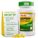 Aspiryna Aspiryna 81mg w odpowiednim czasie dla dorosłych - Reliever bólowy dla mniejszych achów i zmniejszenia gorączki - W porównaniu do aktywnego składnika w Bayer - Aspiryna o niskiej mocy - 500 tabletek
