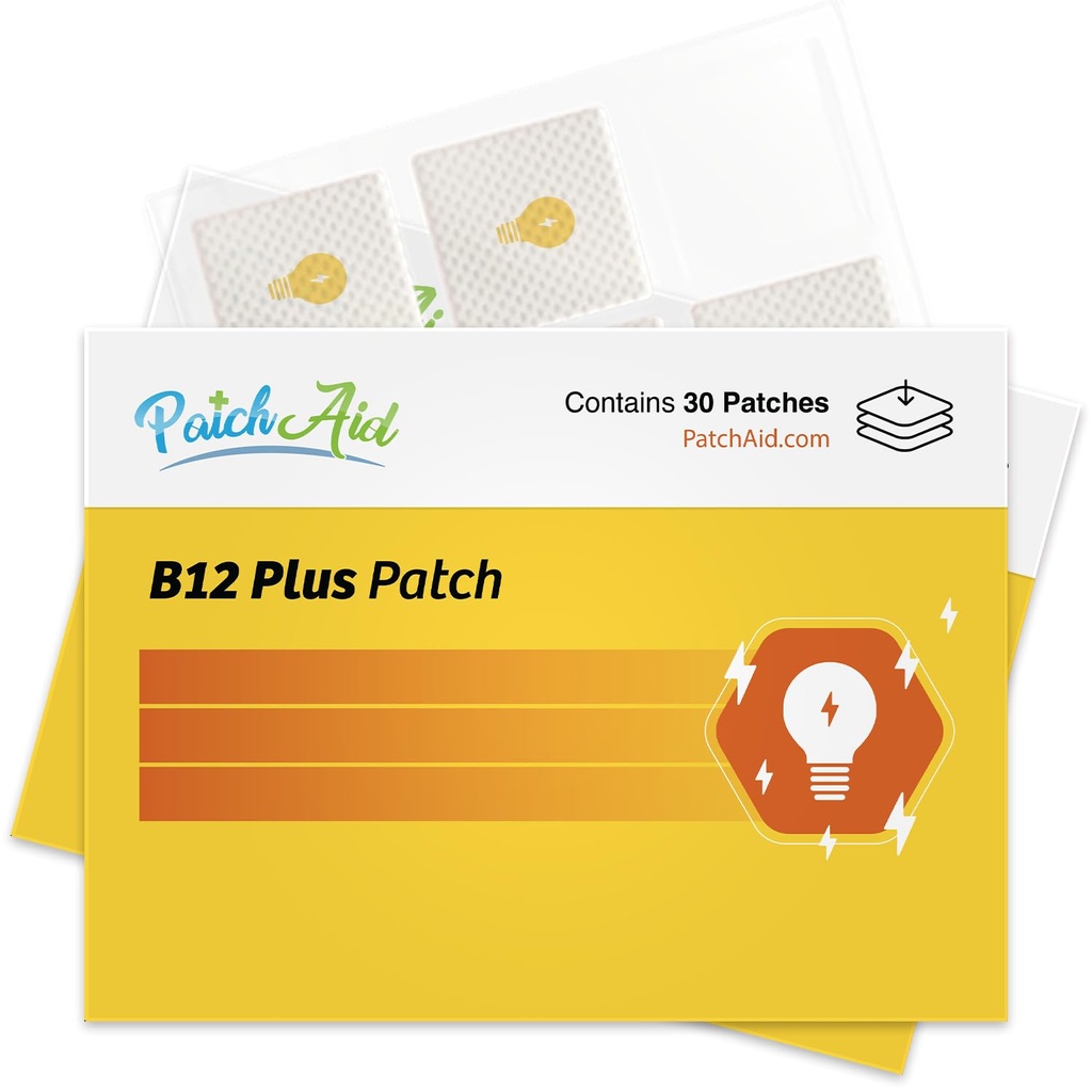 PatchAid B12 Energy Plus Topical Patch 124; Wspiera naturalną energię i ostrość 124; 8-godzinne zużycie dla zwiększonej absorpcji 124; 60 Day Supply