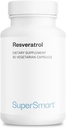 Supersmart - Resveratrol 40 mg na dzień (Well- Tolerated) - Organic Red Grapes Extract - High Potency Resveratrol Supplement Agregable 124; Non- GMO & Gluten Free - 90 Kapsułki wegetariańskie