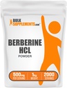 BulkSupplements.com Berberine HCl Powder - Berberine Supplement, Berberine 500mg, Berberine Powder - Gluten Free, 500mg per Serving, 1 kg (2,2 kg) (opakowanie po 1)