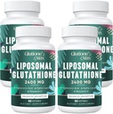 8- in-1 Liposomal Glutathione 2400 MG, Wysoka Absorpcja Antyoksydant Formuła - z kwasem hialuronowym, Kwas alfa- lipoinowy, Resveratrol - Skóra, Detox wątroby i układu immunologicznego, 240 Softgels
