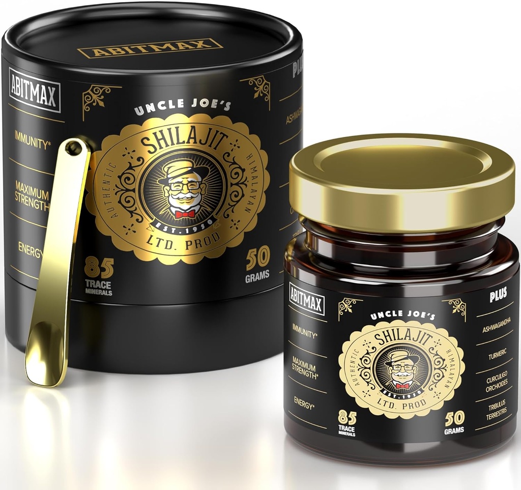 50G Czyste organiczne himalajskie Shilajit Resin, 800mg wysoki potencjał, Złoty stopień A, 85 + Ślad minerałów i kwasu Fulvic, Natural Energy & Immune Booster