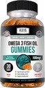 Kaya Naturals Omega 3 Fish Oil Gummies - Fish Oil Supplement with EPA & DHA Fatty Acids - Pomaga w obsłudze mózgu, oka, serca zdrowia i wsparcia immunologicznego - Non-GMO - 30 Count