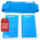 Perfect Remedy 2-Pack żelowe opakowania lodu dla urazów z pokrywą taśmową, elastyczny gorący zimny kompres, soothing miękkie opakowania lodu dla pomocy w warunkach urazu, Alternatywa do gorącej butelki wody (niebieski, regularny)