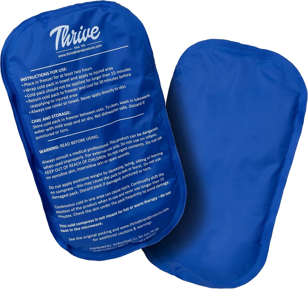 Thrive Ice Packs for Rajuies Reavable - Duży, Ciemny niebieski, 2 Hrabia - Żelowe Ice Packs & Cold Compress Pats for Neck, Shoulder, Kolano & Back Pain Relief - Elastyczna, Długotrwała terapia