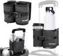 Perylogics Bagażnik Travel Cup Holder Drink Free Caddy for Suitcase Handle. Perfect Airplane Travel Essential Successory Gift for Frequent Traveler, Flight Attendant lub z dziećmi (Dark Gray)