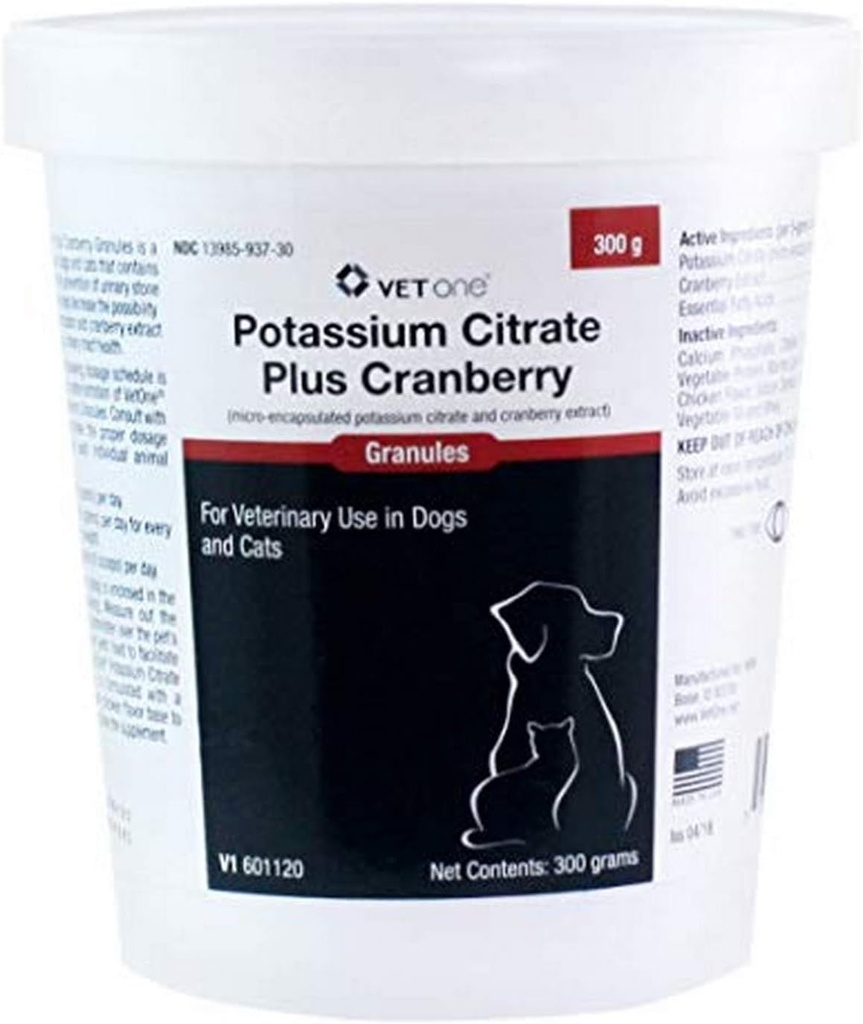 Vet One 601120 Cytrynian potasu Plus Granulki żurawinowe 300 G