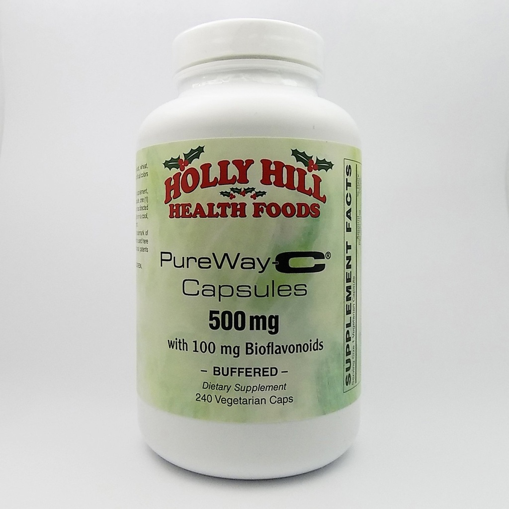 Holly Hill Health Foods, PureWay- C 500 MG z 100 MG Bioflavonoids, Buformed, 240 Kapsułki wegetariańskie (8 Miesiąc dostawy)