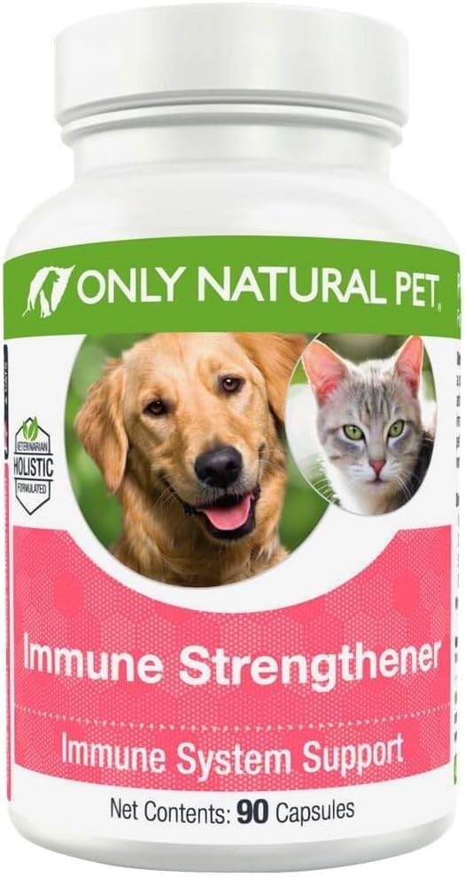 Tylko naturalny układ immunologiczny Pet Wzmocnienie Suplement dla psów - Wzmacnianie Zdrowe Celular, Digestive, & Wątroba Funkcje - Multivitamin Beta- Glukan & Przeciwutleniacz - 90 Kapsułki