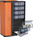 7- Day AM / PM Pill Organizator z Scratch- odporna na zarysowania przypadku skóry - Portable Weekly Travel Medicine Box z Detavable Daily Pods & Privacy Design (Bright Orange)
