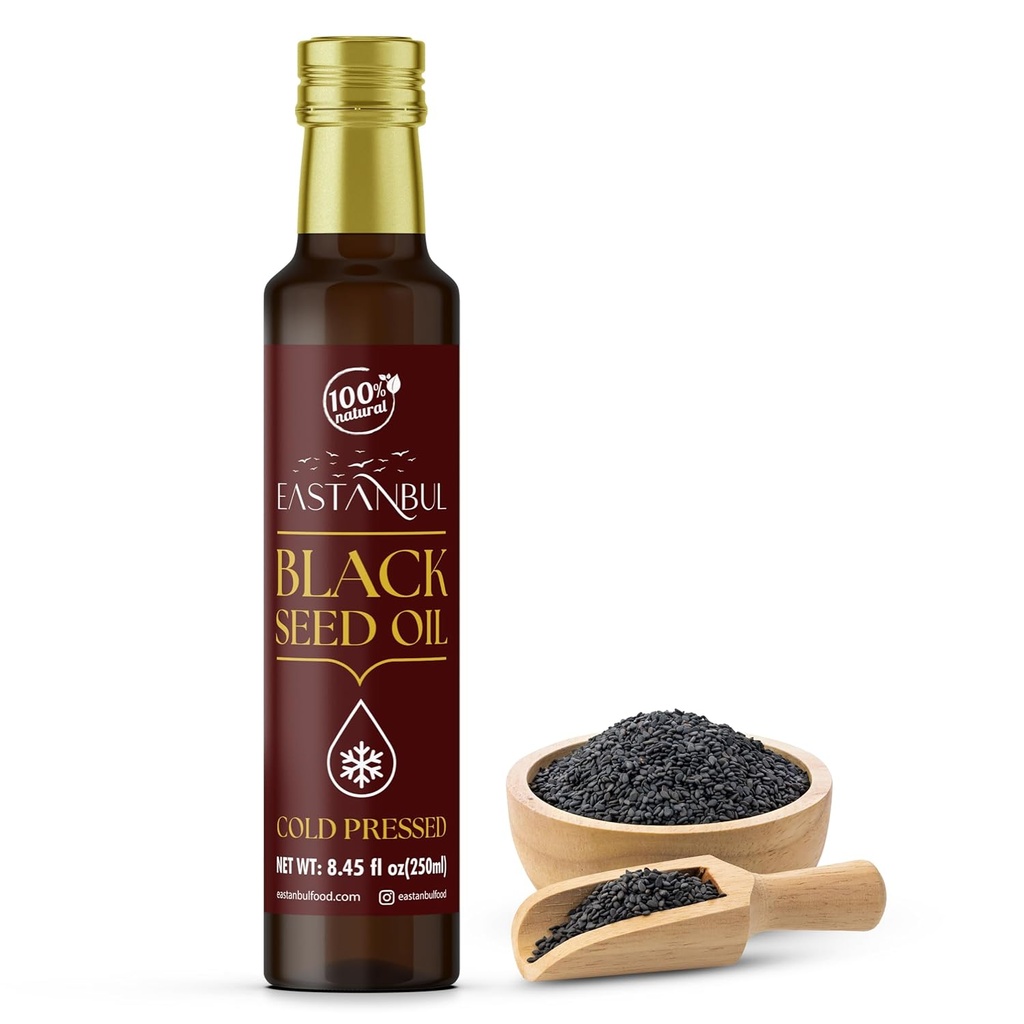 Eagard Cold Pressed Black Seed Oil, 8.45 Fl Oz, Premium Black Seed Oil Liquid, 100% Turecki Czysty Blackseed, AKA Aceite De Semilla Negra, Kalonji, Nigella, Natural, Vegan