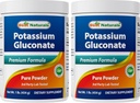 Najlepszy naturalny Glukonian potasu 1lb Proszek (1 LB (opakowanie po 2))
