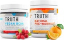Truth Nutrition Natural Athlete Workout Stack - Naturalny trening wstępny (Pomarańczowa Tangerina) + Wegan BCAA (Czerwona Malina)