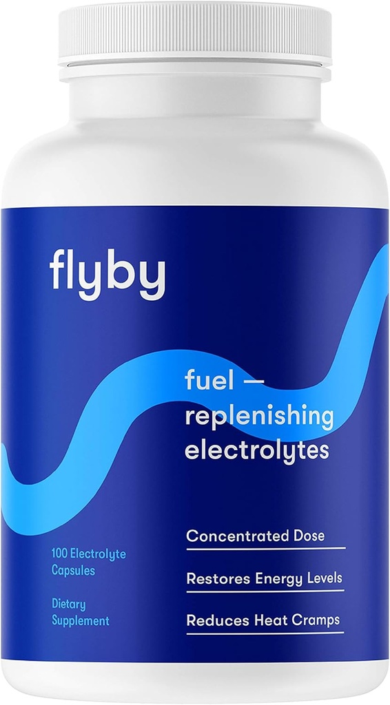 Flyby Electrolyte Replacement Tablets - Pigułki & Kapsułki do szybkiego nawodnienia, Odzyskiwanie, Keto & Krampy - Salty, Magnez, Potas, Sodu - Paleo, Keto & Vegan Friendly - 100 Kapsułki