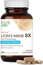Pure ESENCE LABS MyPure Lion 's Mane 8X - Max Siła wsparcie mózgu z 100% Fruiting Body Organic Lion' s Mane for Ultimate Cognitive Performance, Focus, and Mental Clarity, 30 kapsułki