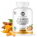NaturoBliss Kurkumina Turmerowa z BioPerine 1500mg - Non GMO - Gluten Free - 90 Kapsułki