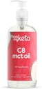 Kiss My Keto MCT Oil C8 - 32 oz Pure C8 MCT Oil Keto Fuel - Butelka z pompą - Wysoki Oktanowy kwas kaprylowy - Keto Pure MCT CoconutOil Brain Fuel - Płynny kokosowy MCTOil Pure