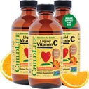 CHIDLIFE ESENTIALLE Płynna witamina C - Czysty suplement płynny witaminy C dla dzieci, Wsparcie układu immunologicznego, Wielki smak - Natural Orange, 4 Fl Oz (Pack of 3)