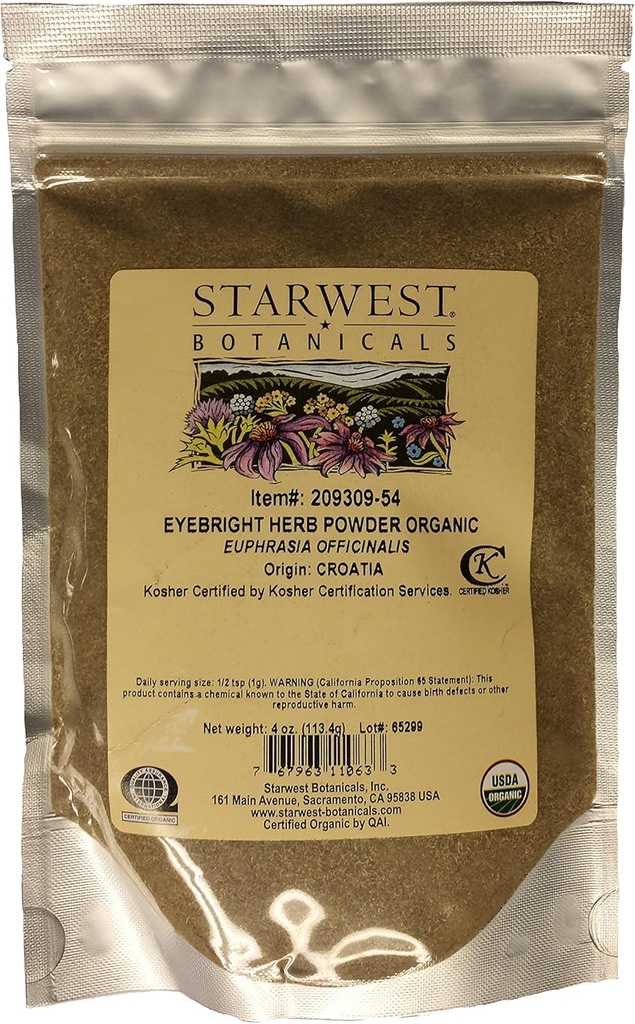 Ziele oczodołowe w proszku Og - 4 Oz, (Starwest Botanicals)