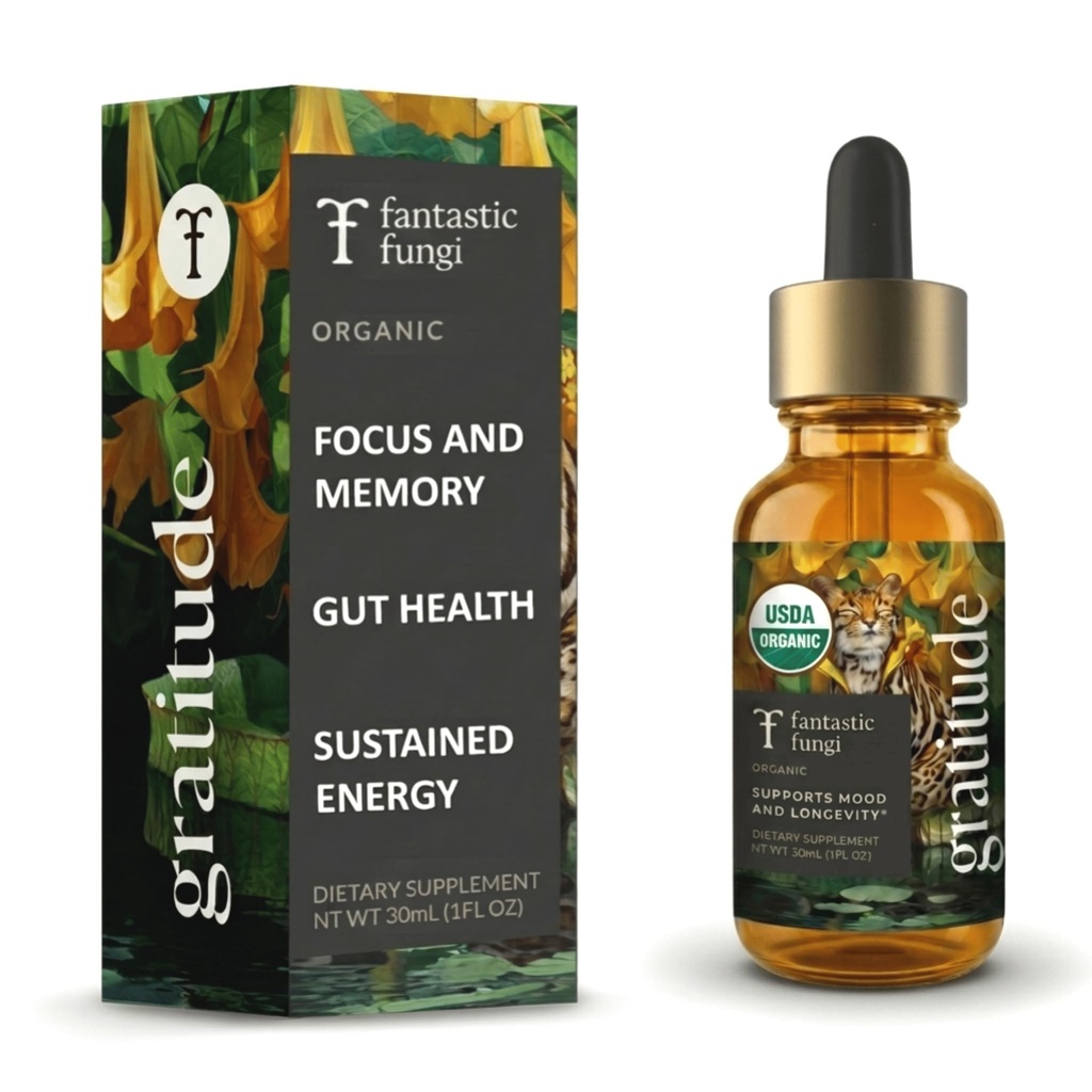 Ekstrakt z grzybów fantastycznych - 8- in-1 Organic Complex Mushroom Supplement z Cordyceps, Reishi, Lion 's Mane, Chaga, Turcja Ogon, Shiitake, Maitake & Tremella - Adaptogen Liquid Tincture, 1 fl oz