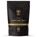 Manuka Honey Drops UMF 15 + / MGO 514 + & Propolis Drops Made in New Zealand - Natural Ingredients - Soothing Drops - Lemon & Honey Flavor - 25 Drops