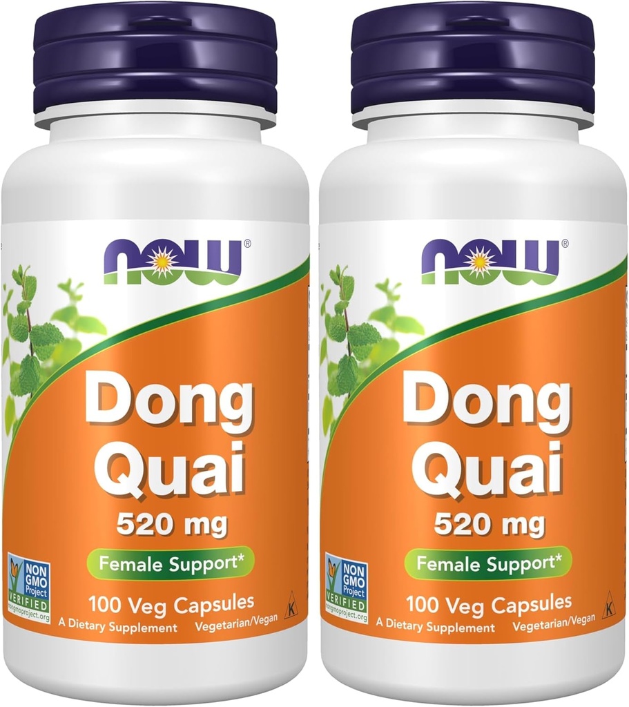 Teraz suplementy, Dong Quai (Angelica sinensis) 520 mg, Wsparcie dla kobiet *, 100 kapsułki Veg (Opakowanie po 2)