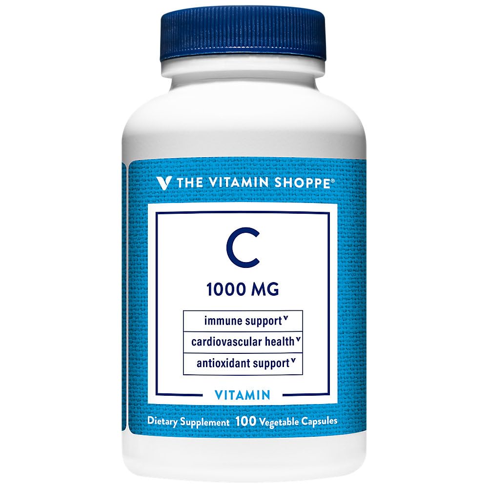 Witamina Shoppe C- 1000 1000 MG, przeciwutleniacz, który wspomaga immunologiczne i sercowo-naczyniowe zdrowie (100 kapsułek)