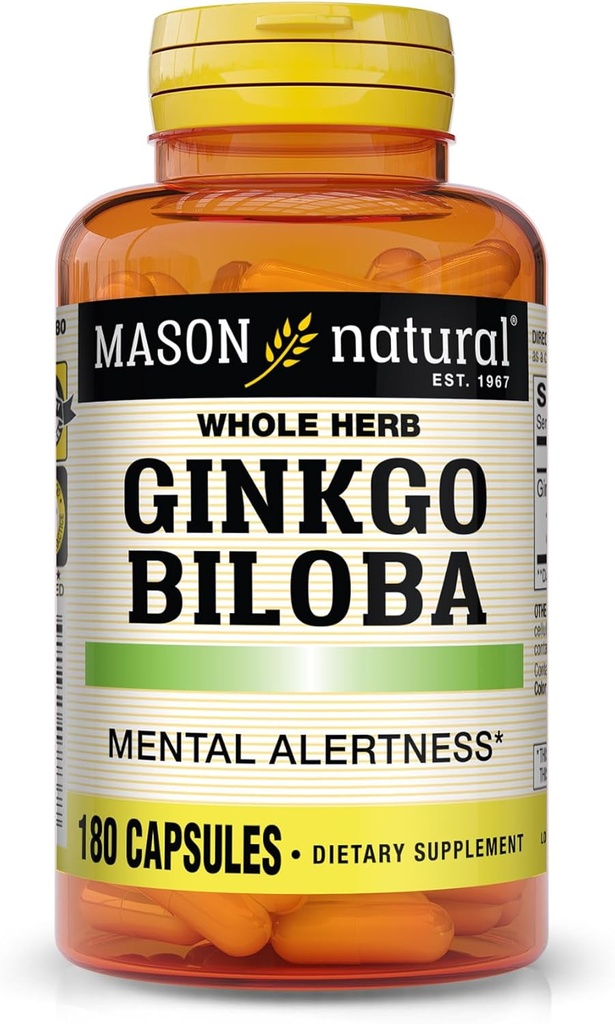 Mason Vitamin Ginkgo Biloba Kapsułki, 180 Hrabia