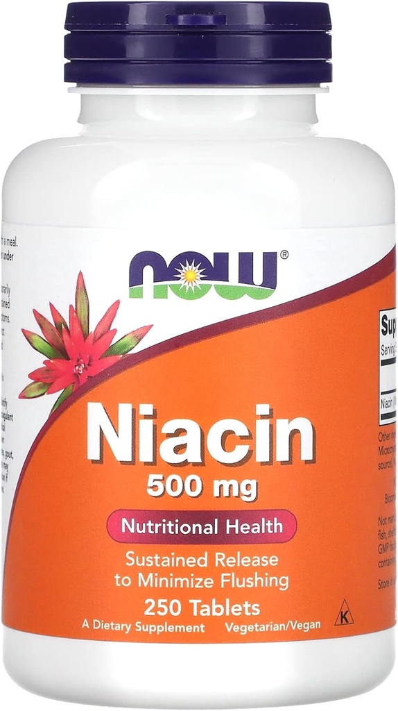 NOW Foods - Niacin 500 mg 250 tabs (Pack of 2)