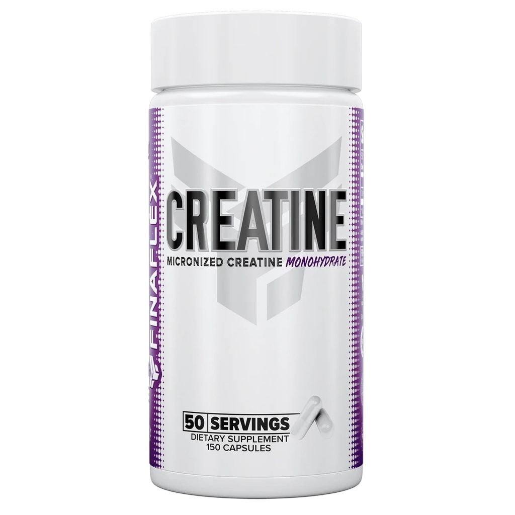 FINAFLEX Pure CREATINE - 150 Kapsułek - Promotes Siła mięśniowa, Rozmiar i Wydajność - 100% Czysty, Mikronizowany Monowodny Kreator - NSF Certified - 50 Służenie