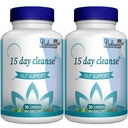 15 Day Cleanse, Gut and Colon Support, Advanced 15 Day Gut Cleanse Detox dla kobiet i mężczyzn z Senna, Cascara Sagrada i Pyllium Husk, Non-GMO, 30 Kapsułki