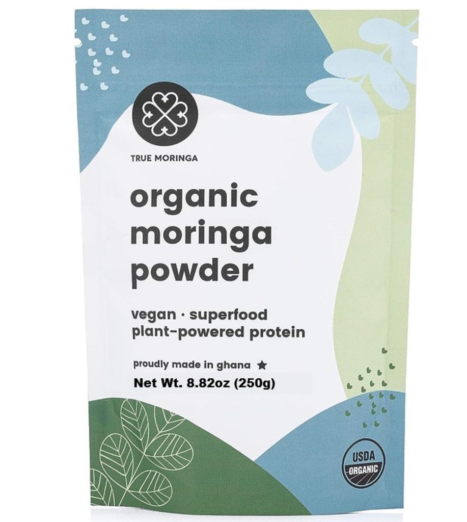 Proszek organiczny Moringa 124; 100% Regeneracyjny Proszek Organiczny Surowy Moringa, Certyfikowany USDA.