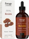 Forage Hyperfood- Original Canadian Wild Reishi Mushroom Superfood Liquid Supplement Extract Tincture, Vegan, Non-GMO, Poprawia system immunologiczny i odpowiedź na stres, Natural Calm, 118ML