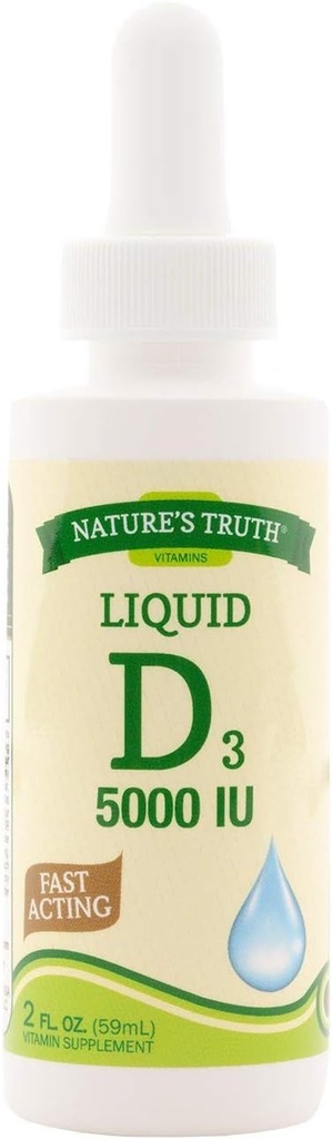Natural 's Truth D3 5000 j.m. Szybkie działanie suplement witaminy płynny - 2 oz, Opakowanie po 5