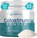 Pure Colostrum Powder 130g, 40% IgG, 65 Służenie 124; Pierwsze 4- 6 Godziny doju, Grass- Fed, Pasture Raised, Nieflawored Bovine Colostrum Suplement z Midwest USA Gospodarstwa 124; Calostro Bovino para Adultos