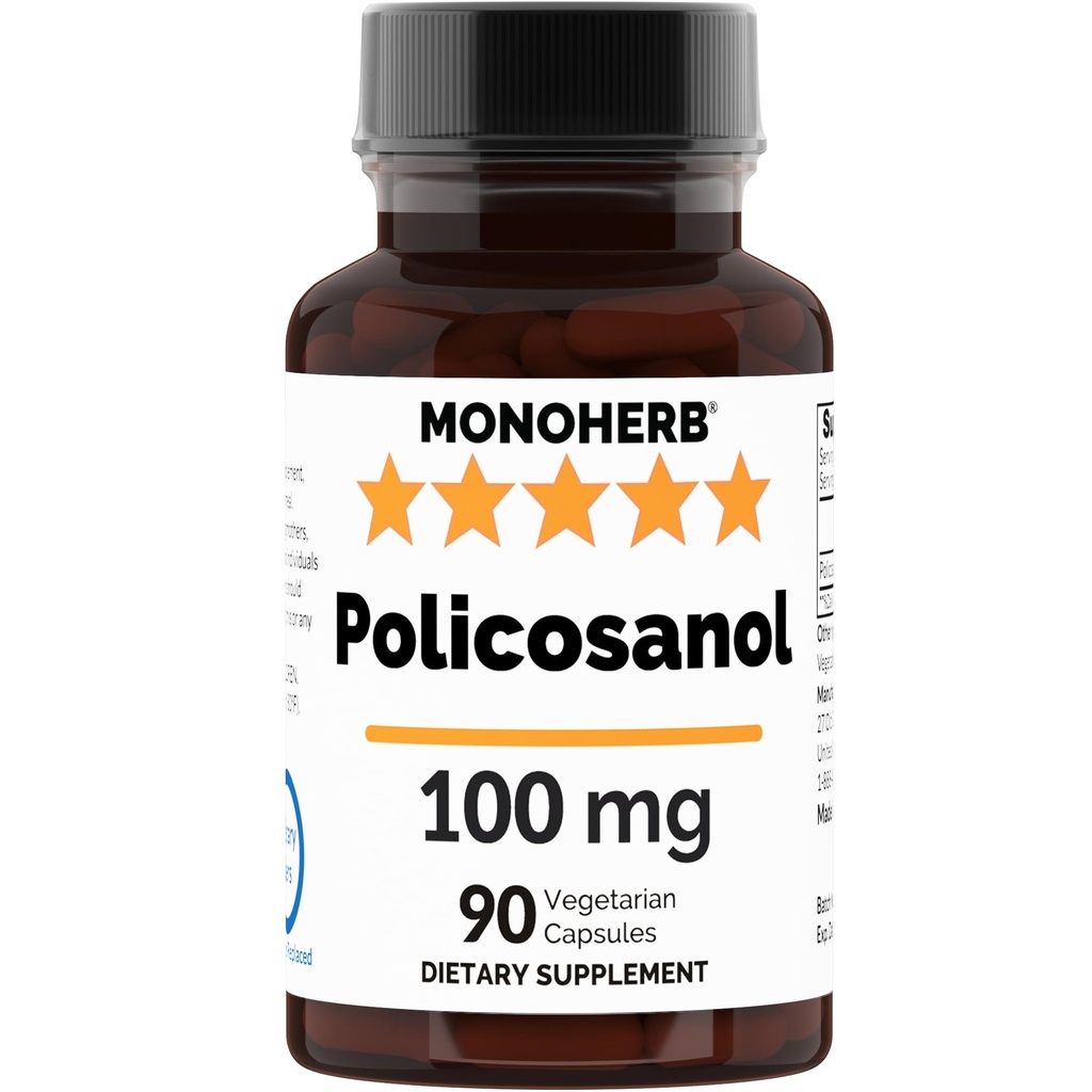 MONOHERB Polikozanol 100 mg na kapsułkę - 90 kapsułek jednodawkowych