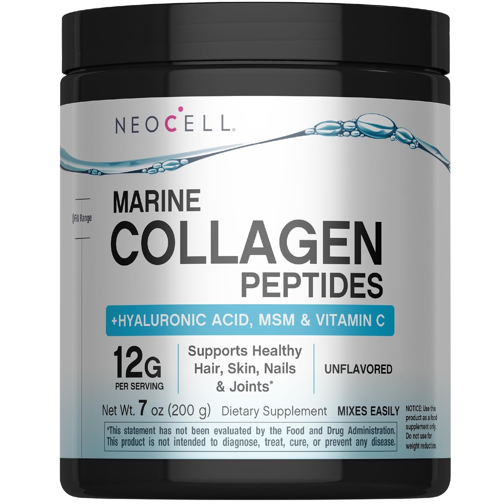 NeoCell Marine Collagen Peptydes Proszek Buffalo 124; 7 oz NeoCell 124; Unflavored Supplement Equipment 124; Witamina C i MSM Equipment 124; Plus kwas hialuronowy 124; Prebiotyczny fiber Beauty Blend 124; Włosy, skóra, & paznokcie 124; dla kobiet i mężczyzn