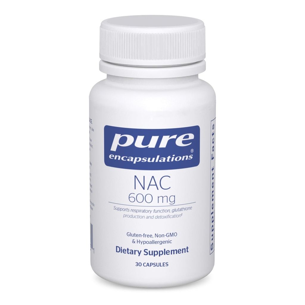 Pure Encapsulations NAC 600 mg - N- Acetyl Cysteine NAC Supplement for Lung Health & Immune Support, Liver Support & Antioksydants * - with Freeform N- Acetyl- L- Cysteine - 30 Capsules