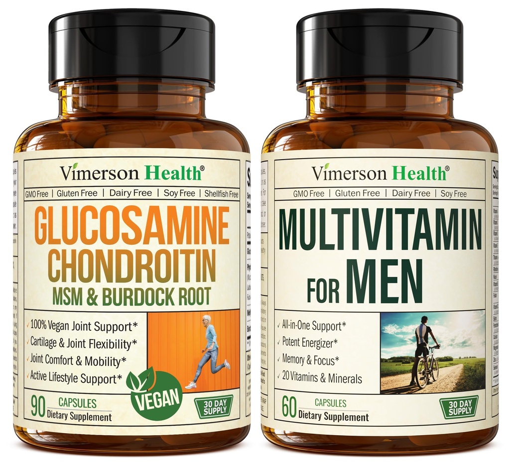 Wegańskie Glukozamina Chondroitin MSM Joint Supplement Supplement and Complete Multivitamine for Men
