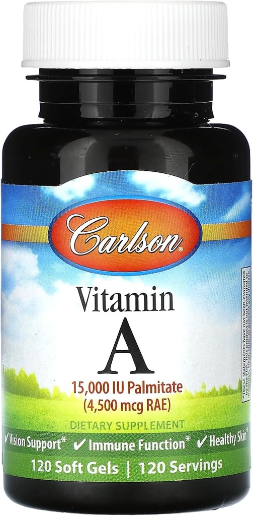 Carlson Labs Witamina A Palmitate, 15000 IU, 120 Softgels