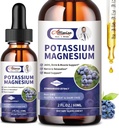 2 Pakiet suplement magnezu potasu ciecz - Wysoka absorpcja spokój Magnezu Kompleks i potasu Plus Wapnia, Witamina D3, Cynk na skurcze nóg i kości i energii i wsparcia immunologicznego - 4 Fl oz