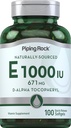 Witamina E 1000 j. m. softgel kapsułki 124; 671mg 124; 100 tabletek 124; D- Alpha Tocopheryl Supplement 124; Non-GMO, Gluten Free