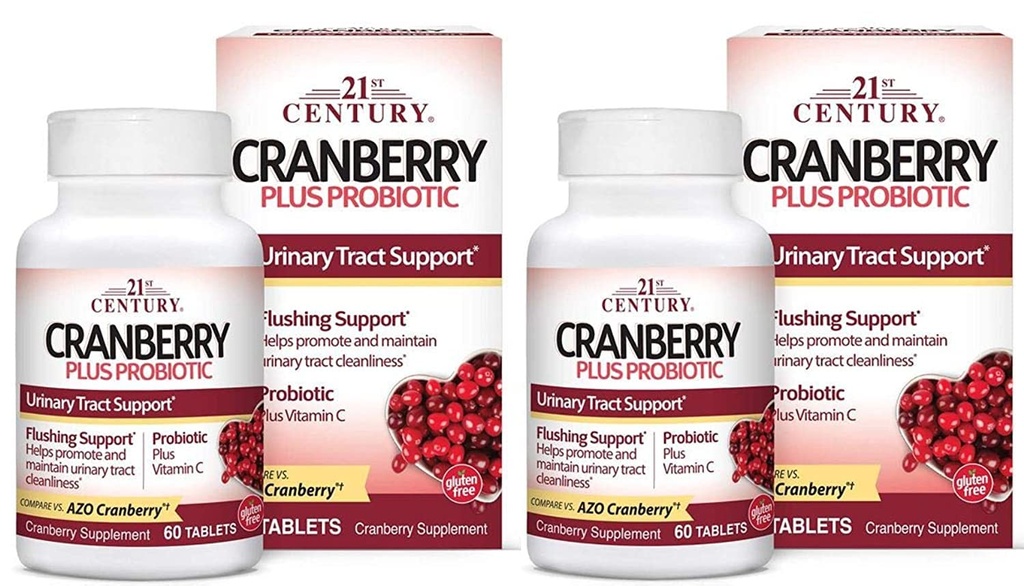 21 Century Cranberry Plus Probiotic Tablets, 2 Count