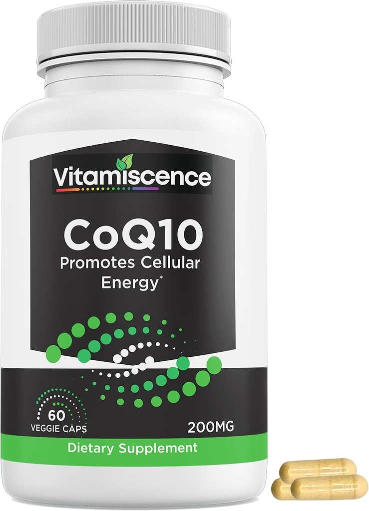 CoQ10, One Pack, 200mg, 60 Kapsułki Count. Promotuje energię komórkową, Przeciwutleniacz, Co q10 Suplementy, dla mężczyzn i kobiet.