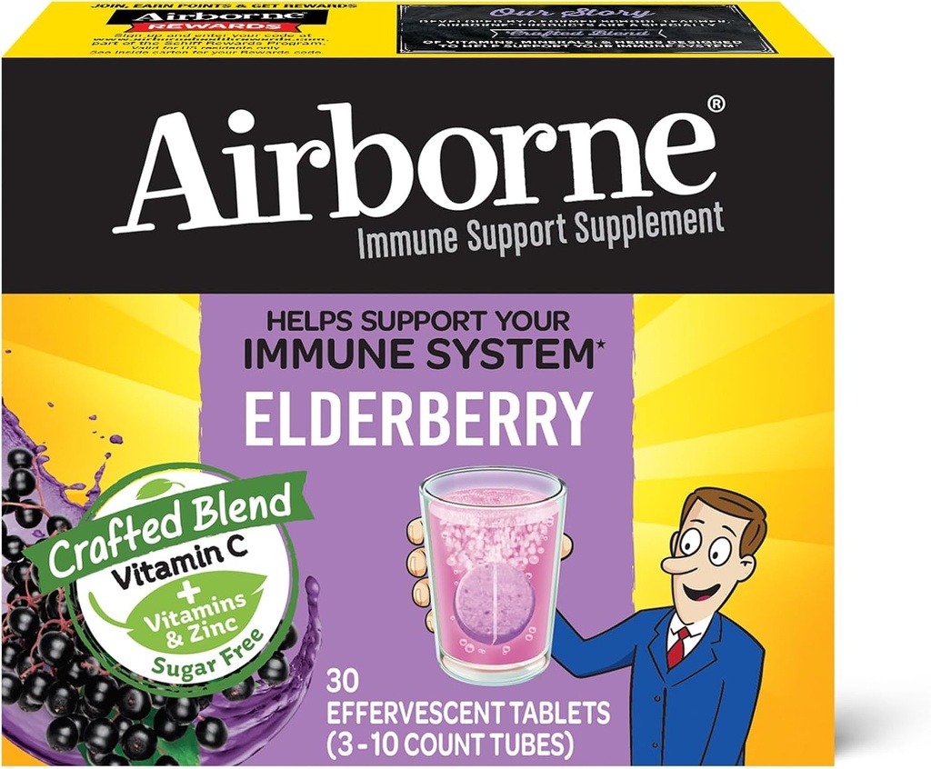 Płynne tabletki Efferversweet Elderberry (30 licz w pudełku)